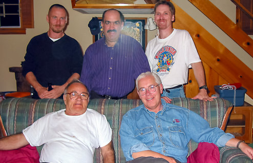 Henry Goyetche of Everett, MA with nephews Darryl of Cochrane, AB, Donald of Petit de Grat, NS, Darren & Glen of Halifax, NS (2002)