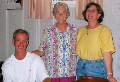 Barbara Goyetche of London, ON with son Ray and daughter Linda (2002)