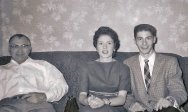 Felix S. Goyetche of Everett, MA with son Henry & girlfriend (1957)