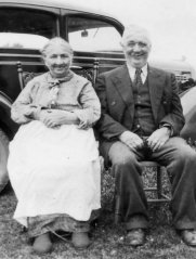 Jacques Goyetche of Petit de Grat, NS with his sister Eliza (Goyetche) Poirier  (circa 1935)