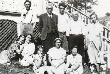 Amedee, Jimmy, Alexina, Betty, Alcide, Eva, Anita, Tessie, Fred & Margaret Goyetche of Arichat, NS (circa 1938)