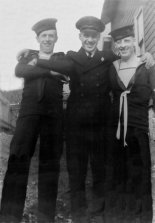Frederick Goyetche (center) of Halifax, NS with cousins Wilfred & Delore Goyetche (circa 1943)