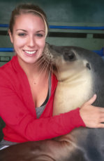 Corinne (Goyetche) Baker of West Bay, NS with her friend Cindy. The photo was taken at the acquarium at Coffs Harbour, Australia where Corinne served as a volunteer. (2007)